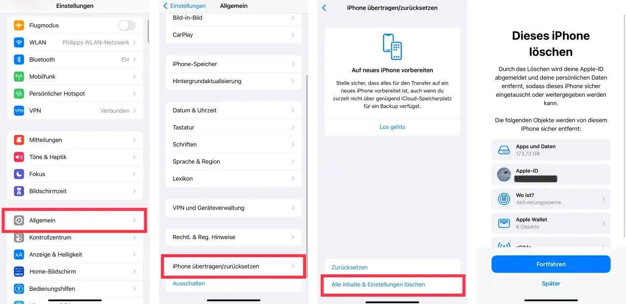 iPhone Einstellungen zurücksetzen