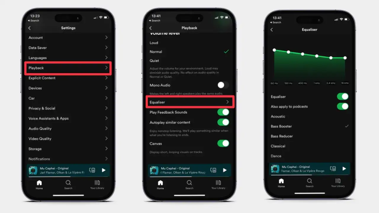 Pour augmenter son Spotify, acc&eacute;dez aux r&eacute;glages, puis &agrave; 