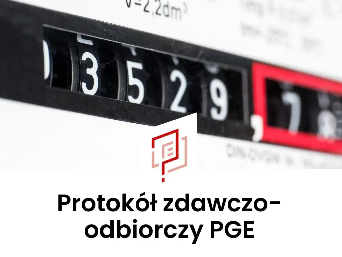 Zbliżenie na licznik energii elektrycznej, kluczowy element protokołu zdawczo-odbiorczego PGE.