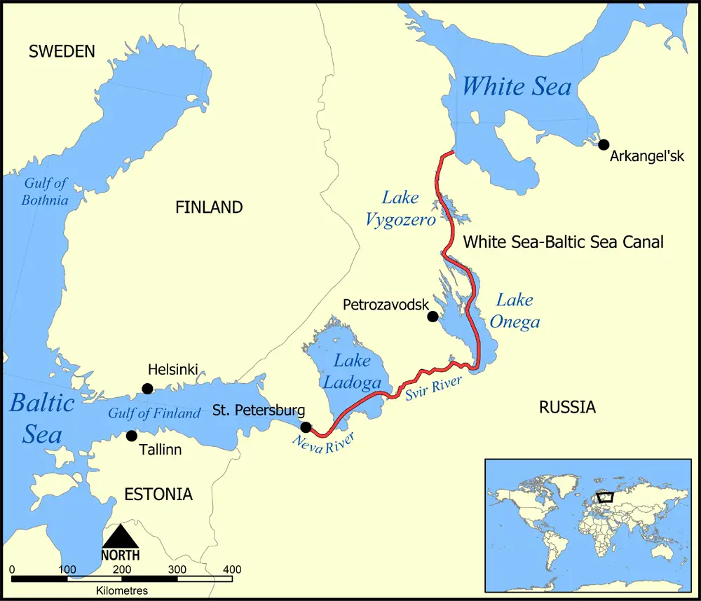 Mapa jezioro Onega Rosja Karelia