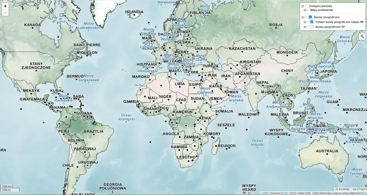 Mapa mórz Oceanu Atlantyckiego