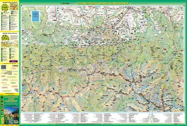 Mapa szlaków Tatrzańskiego Parku Narodowego z zaznaczonymi zamknięciami