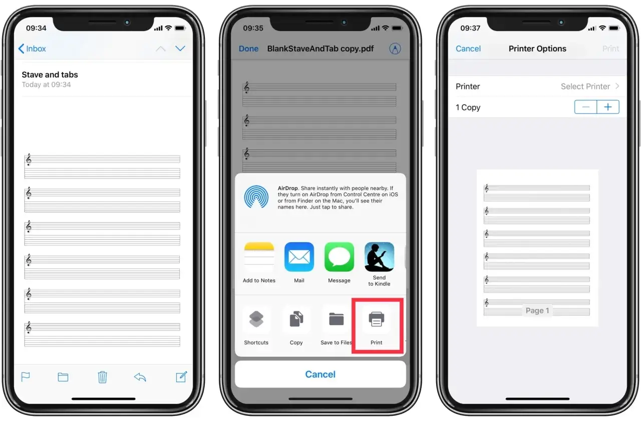 Jak wydrukowac dokument z iPhone: wybierz