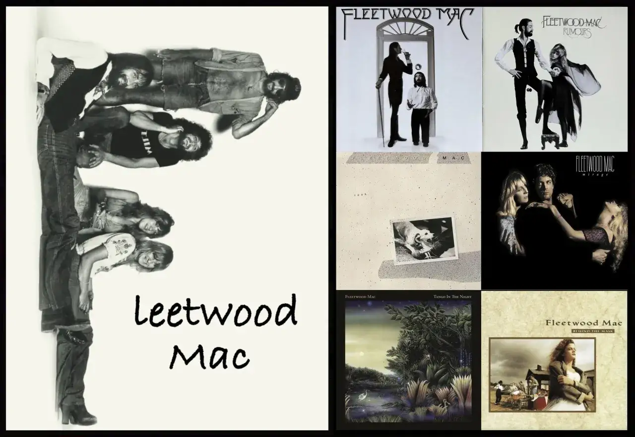 Kolekcja okładek albumów Fleetwood Mac, w tym 