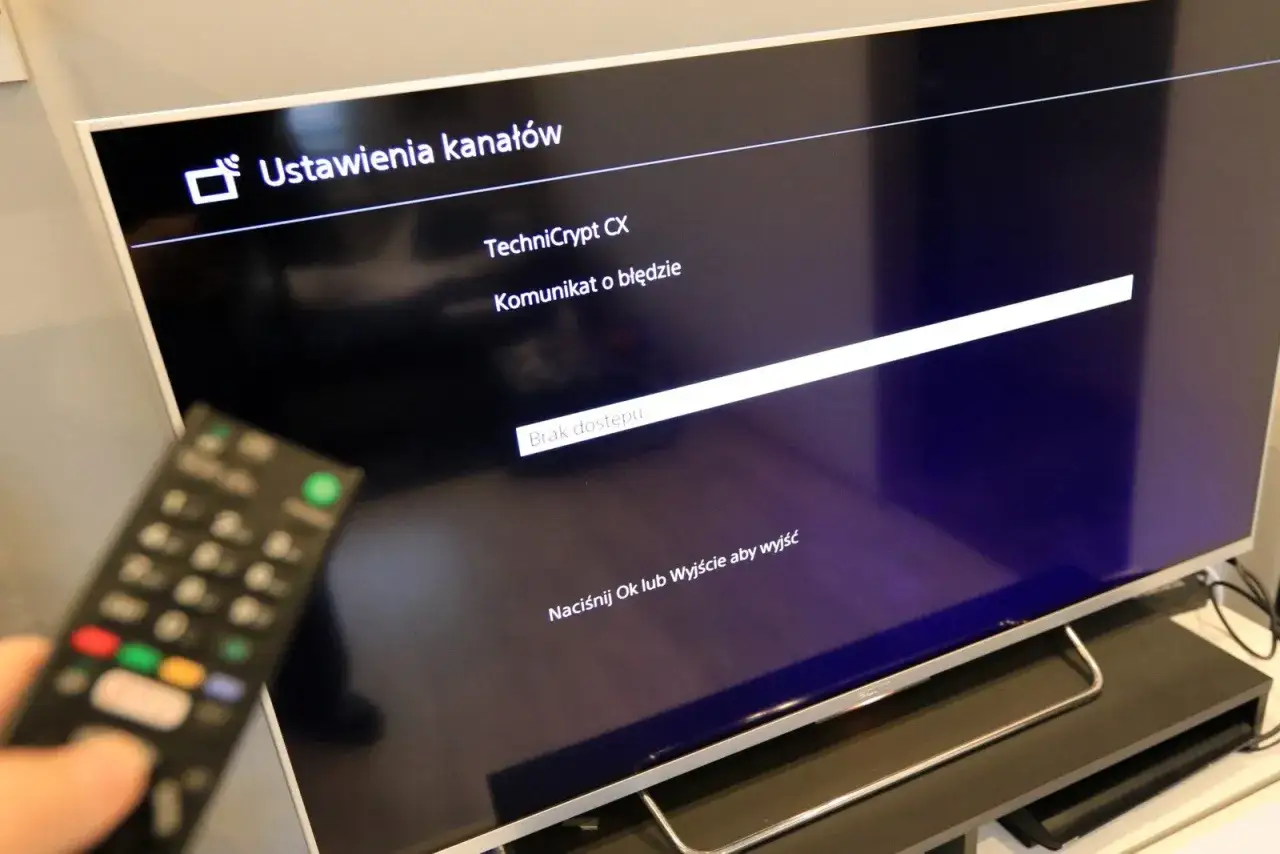 Brak dostępu do kanał&oacute;w TV. Czy to problem z abonamentem RTV a zameldowanie? Na ekranie telewizora komunikat o błędzie.