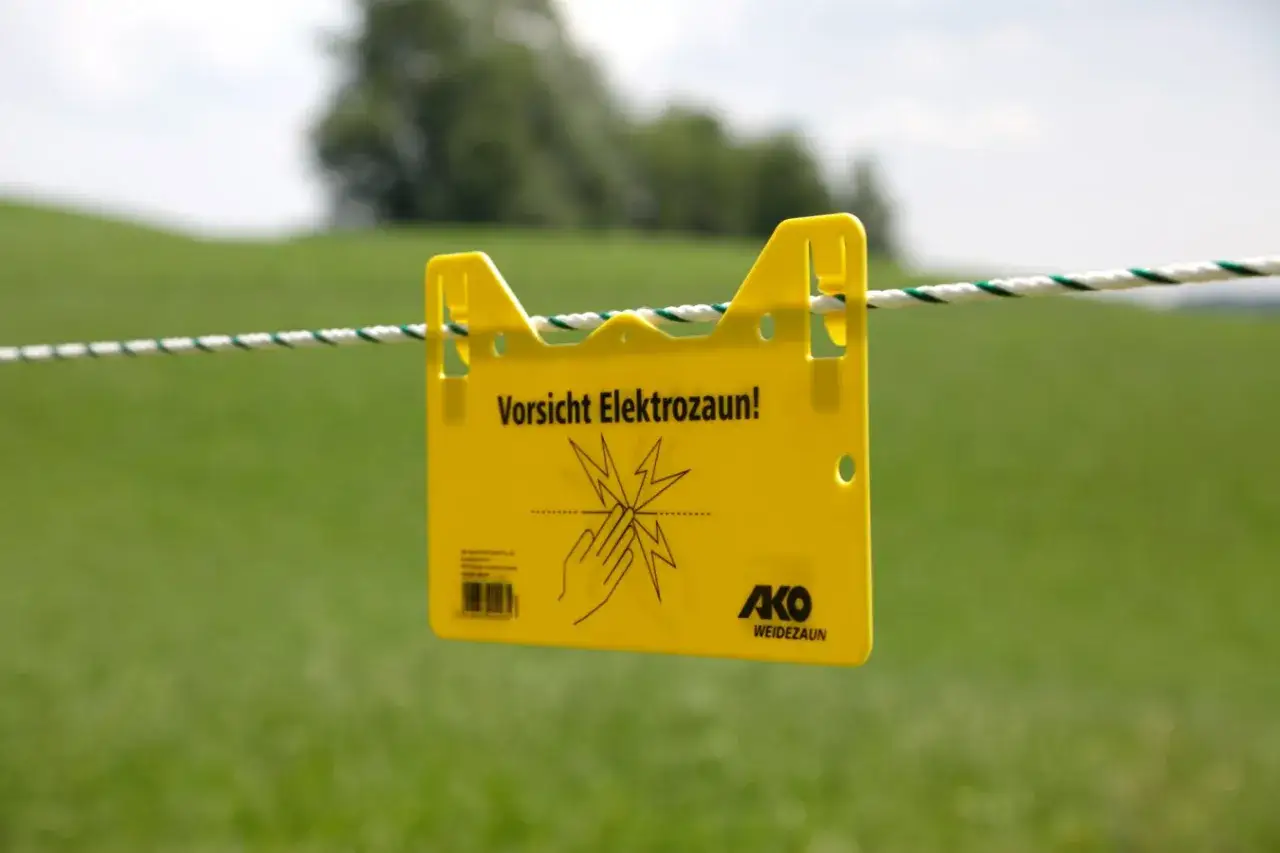 Gelbes Warnschild