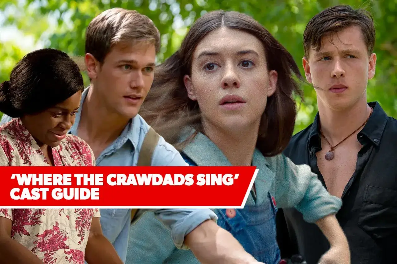 Gdzie śpiewają raki obsada: Daisy Edgar-Jones, Taylor John Smith, Harris Dickinson i Sterling Macer Jr. w filmie.