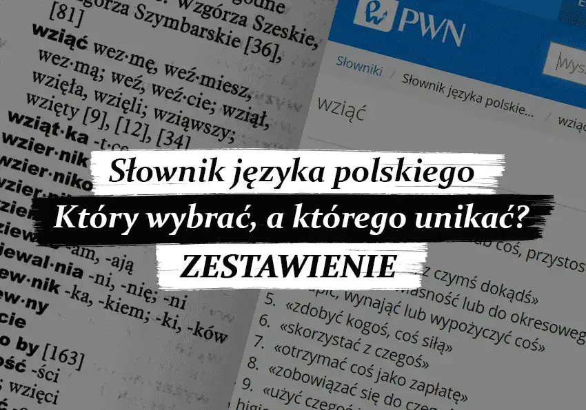 przykładowe hasło w Wielkim Słowniku Języka Polskiego z widocznymi sekcjami