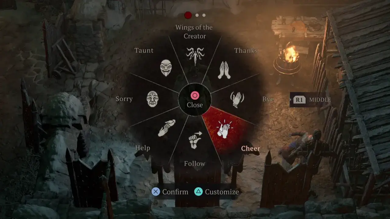 Koło gest&oacute;w w Diablo 4: 