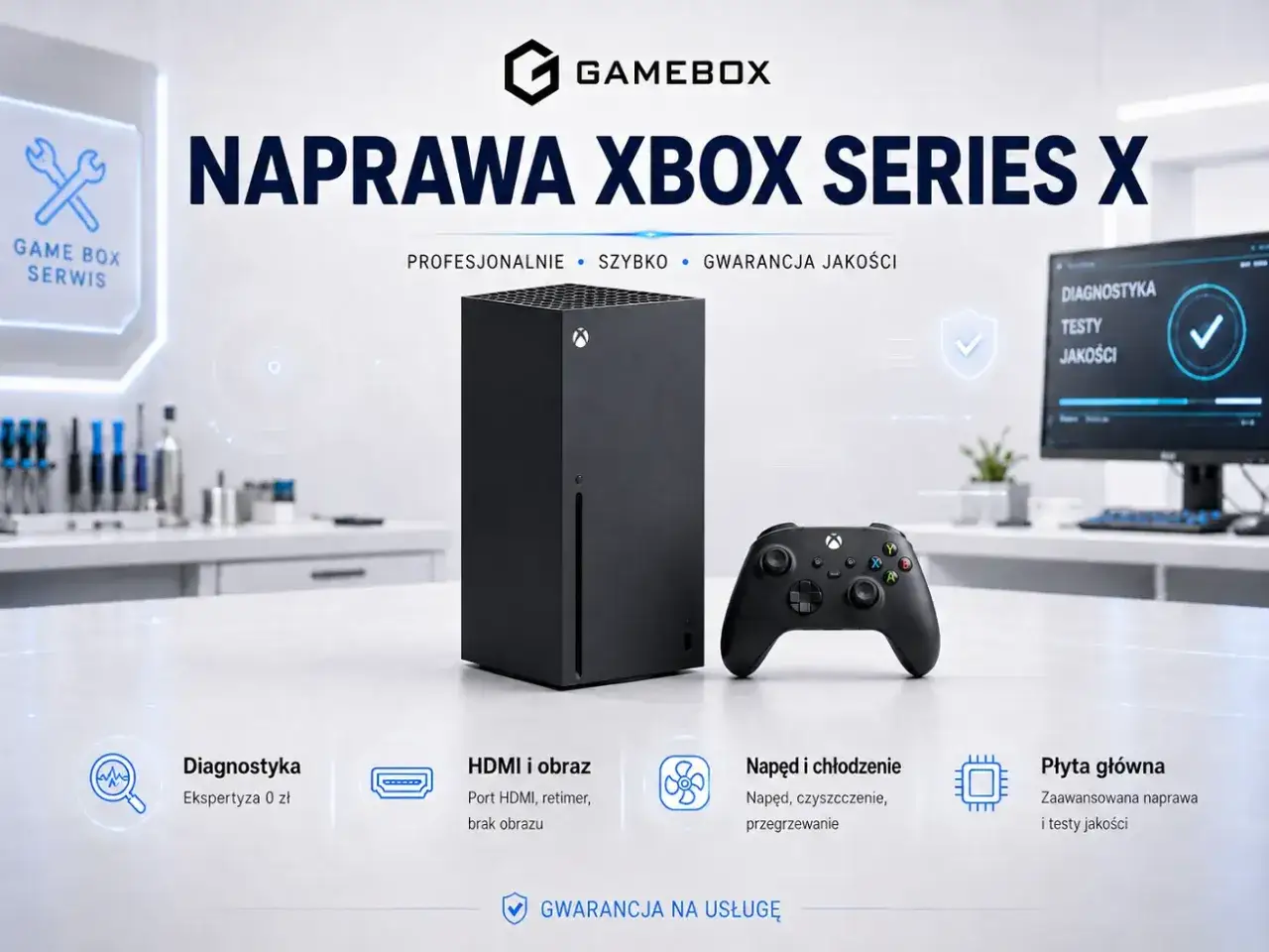 Profesjonalna naprawa pada Xbox Series X w Game Box Serwis. Szybko, sprawnie i z gwarancją jakości.