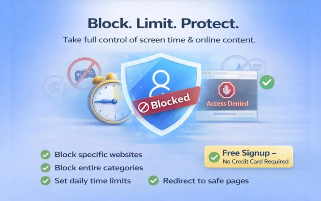 Kontrollera din sk&auml;rmtid och blockera hemsidor i Chrome. Skydda dig online med denna tj&auml;nst.
