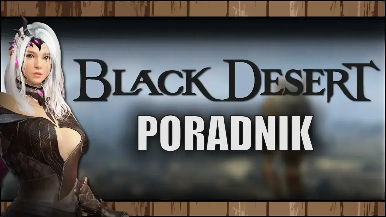 Postać z gry Black Desert w stroju wojowniczki, obok napis 