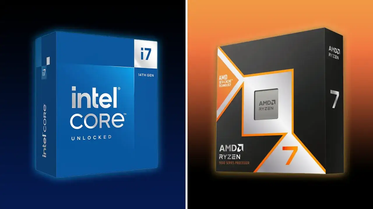 Boîtes de processeur Intel Core i7 et AMD Ryzen 7, un exemple de choix pour votre PC.