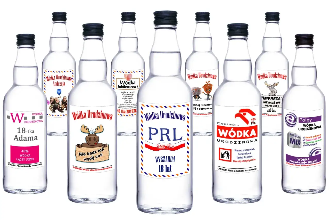 Różne rodzaje wódki na prezent: na 18-tkę, jubileuszową, PRL,