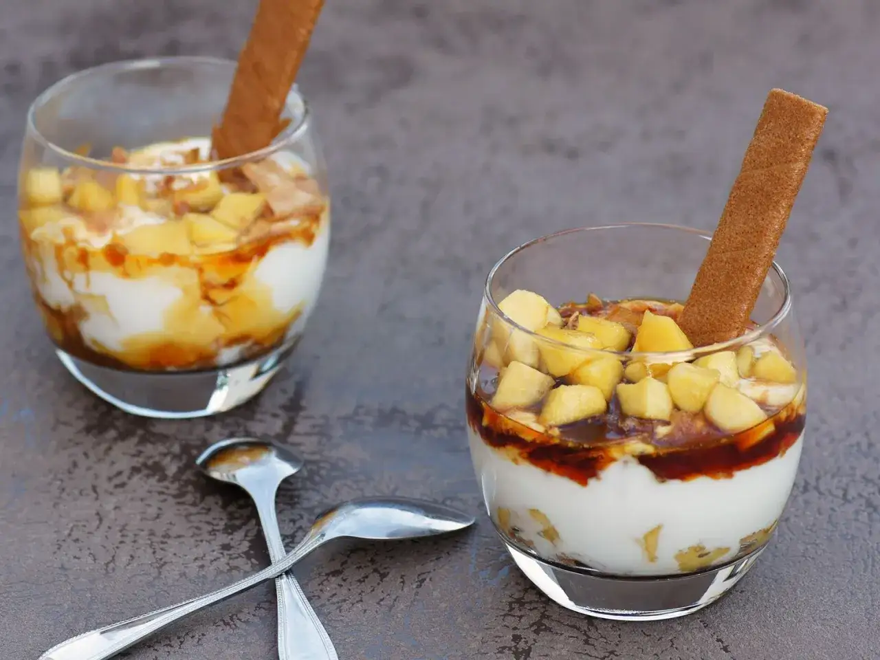 Verrine de pommes et fromage blanc