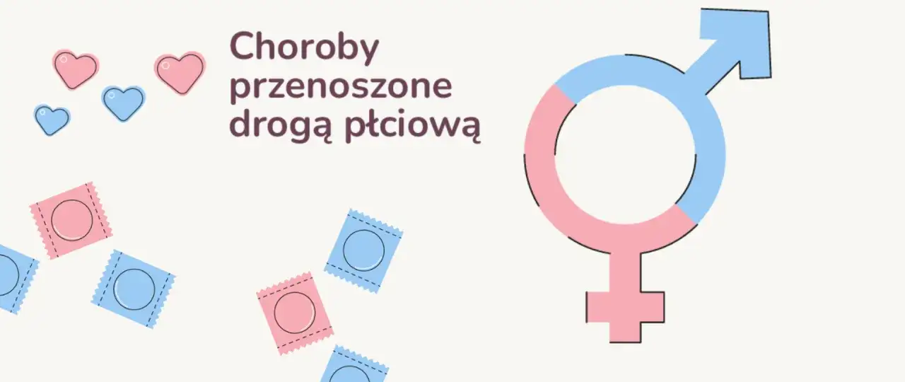 Choroby weneryczne. Symbolika płci, serca i prezerwatywy przypominają o profilaktyce.