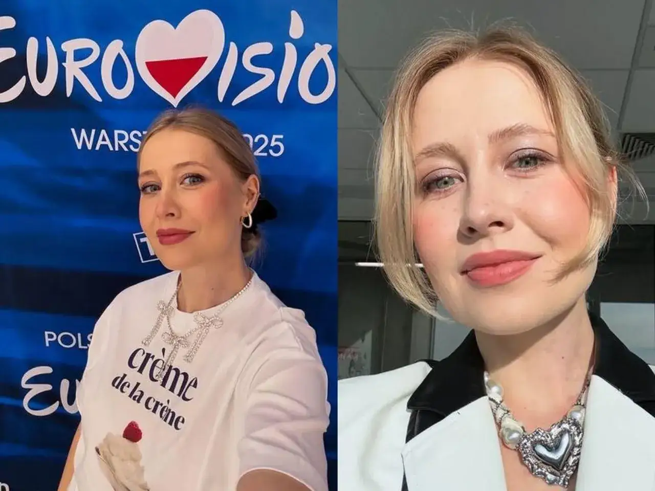 Ola Budka, w wieku 20 lat, z uśmiechem na twarzy, prezentuje się w dwóch stylizacjach.