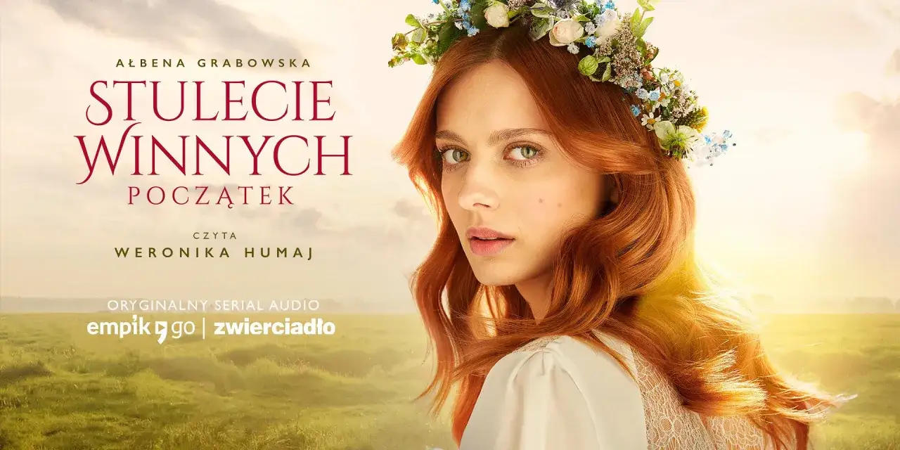 Dziewczyna z wiankiem na głowie, promująca audiobook 