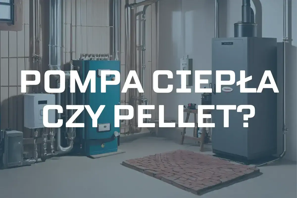 W kotłowni stoją dwa urządzenia grzewcze: niebieska pompa ciepła i szary piec na pellet. Które wybrać?