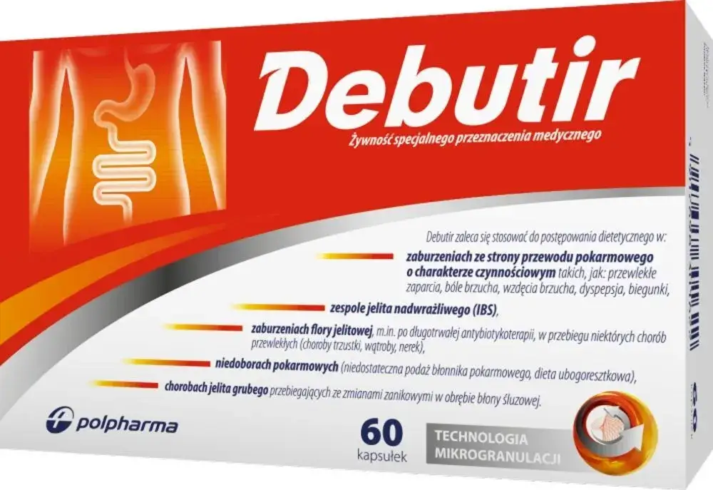 Debutir Forte opakowanie lub schemat zdrowych jelit