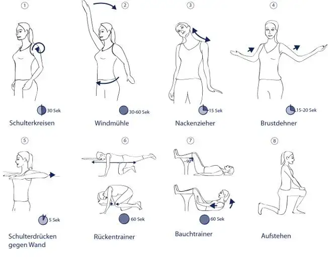 Rückendehnübungen Illustration