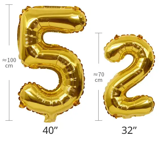 balony cyfry z helem rozmiary porównanie