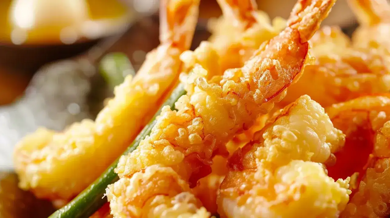 Chrupiące krewetki w cieście tempura, idealne na przekąskę. To właśnie tempura!