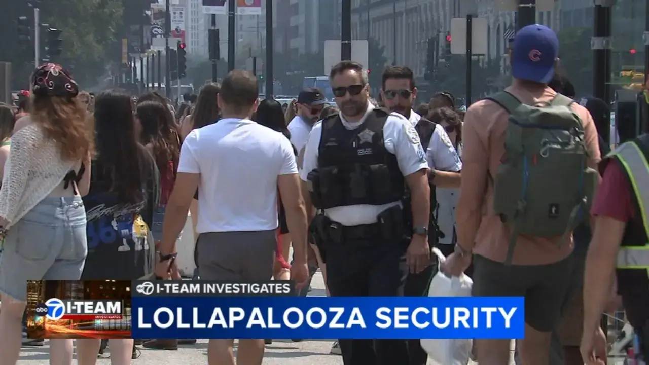 Undercover cops blend in with the crowd at Lollapalooza, ensuring festival-goers' safety.