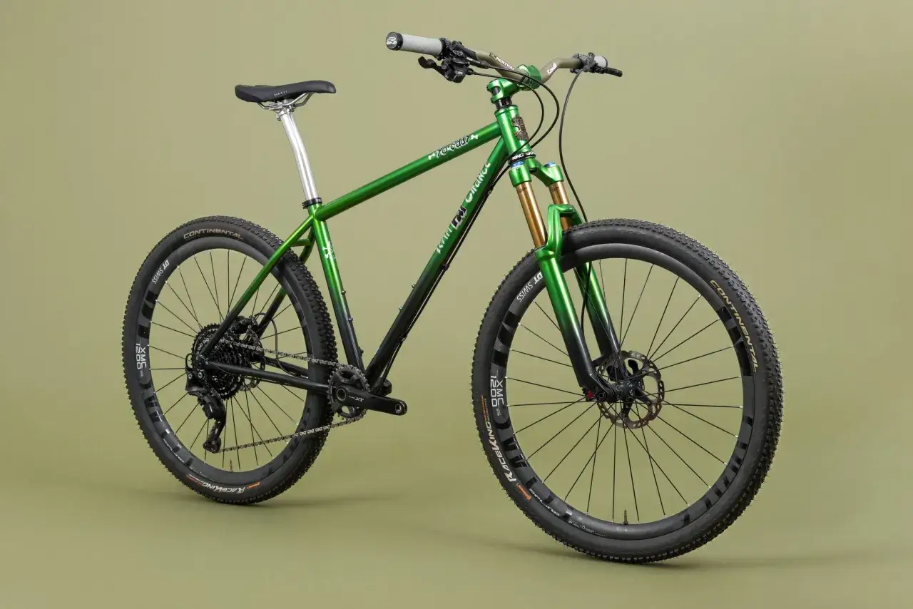 Green mountain bike with