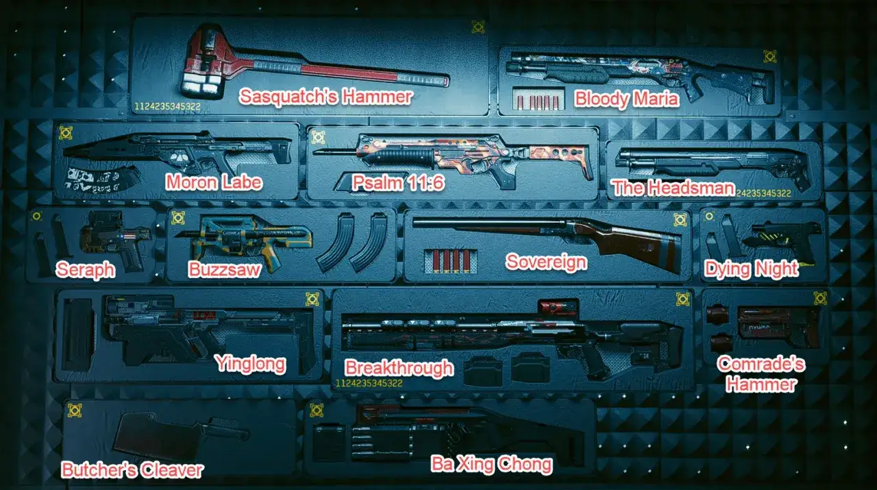 Cyberpunk 2077 V w zbrojowni sprzedaje broń