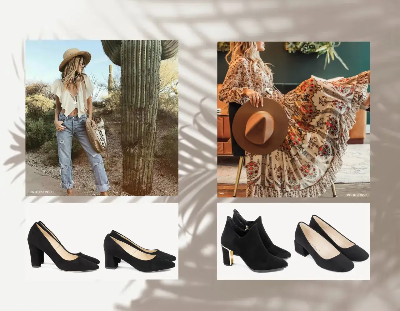 różne buty do sukienki boho na lato i jesień