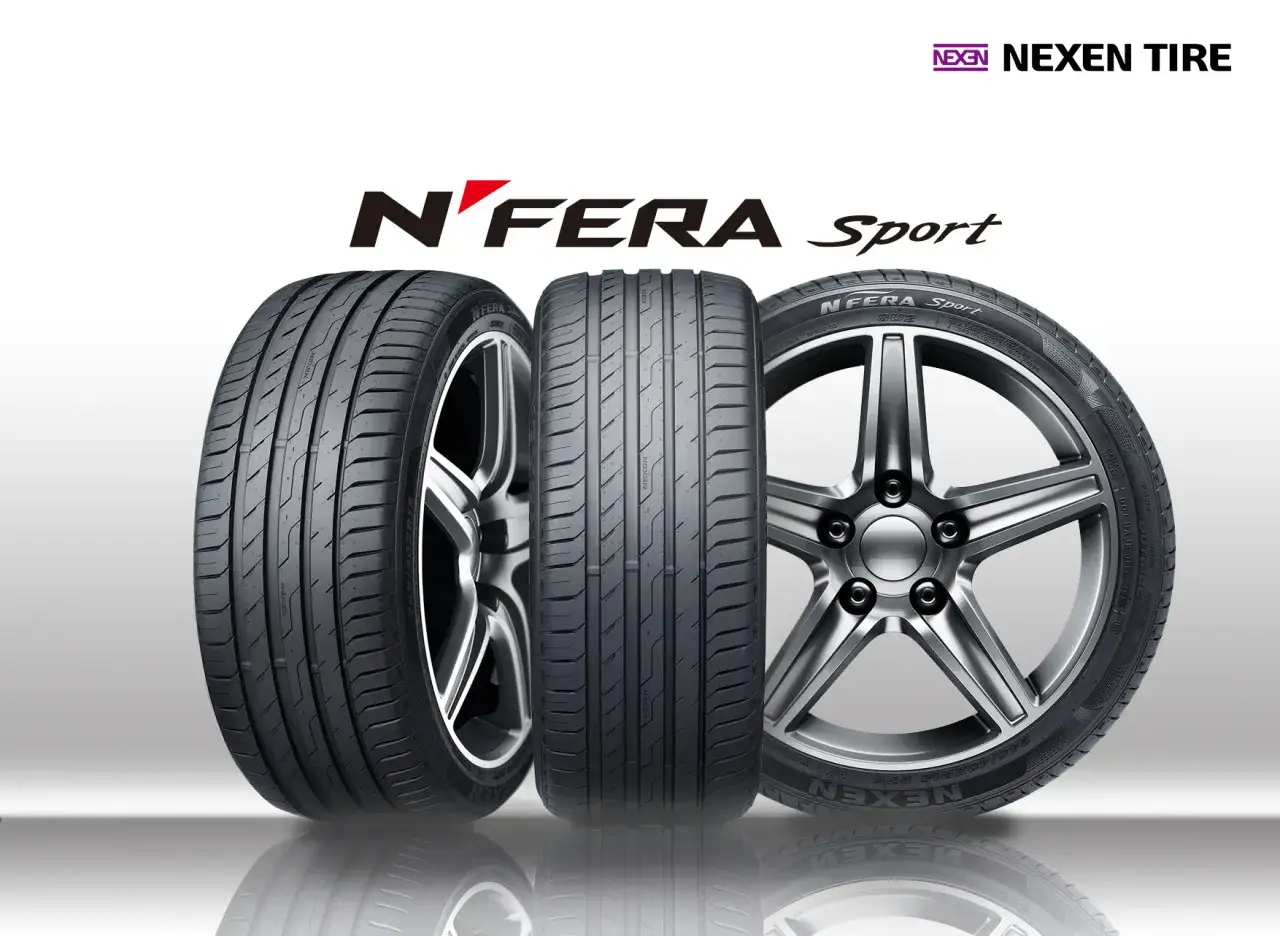 Nexen to firma produkująca opony. Na zdjęciu opony N'FERA Sport, idealne dla sportowych samochodów.