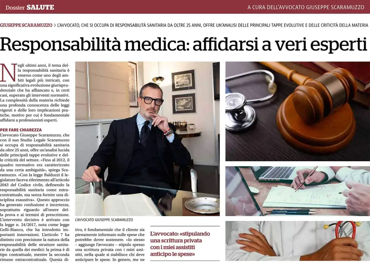 L'avvocato Giuseppe Scaramuzzo, esperto in responsabilità medica, offre consulenza per navigare la complessità del settore. Affidarsi al miglior avvocato per malasanità è cruciale.