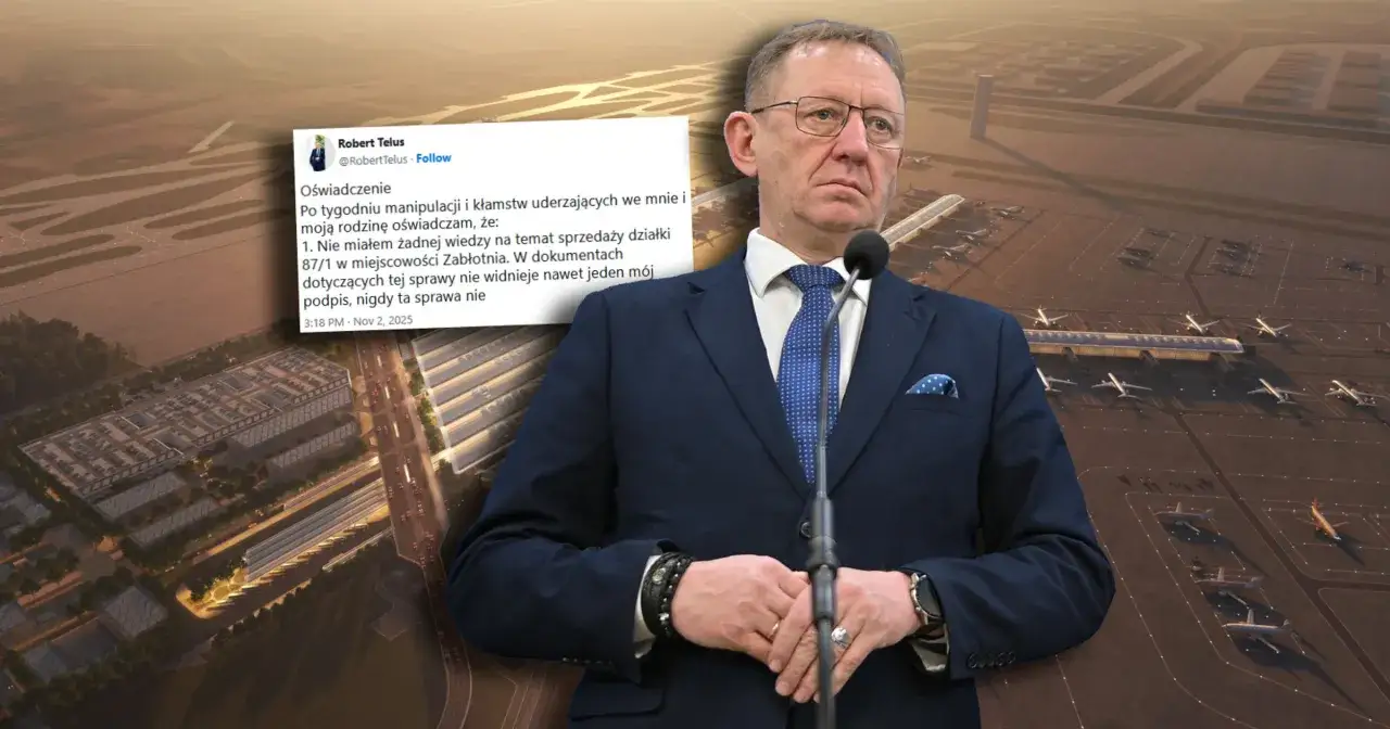 Robert Telus oświadcza, że nie miał wiedzy o sprzedaży działki w Zablotni, co może wyjaśniać, dlaczego Robert Telus i Rafał Romanowski zostali zawieszeni w prawach członka.