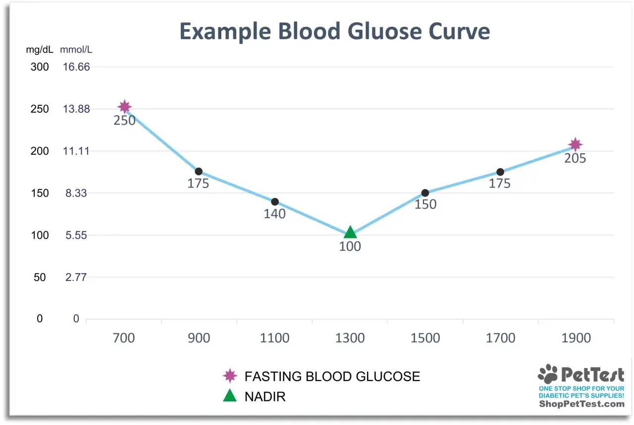 Grafico mostra la curva glicemica con valori che variano da 100 a 250 mg/dL, indicando fluttuazioni della glicemia.