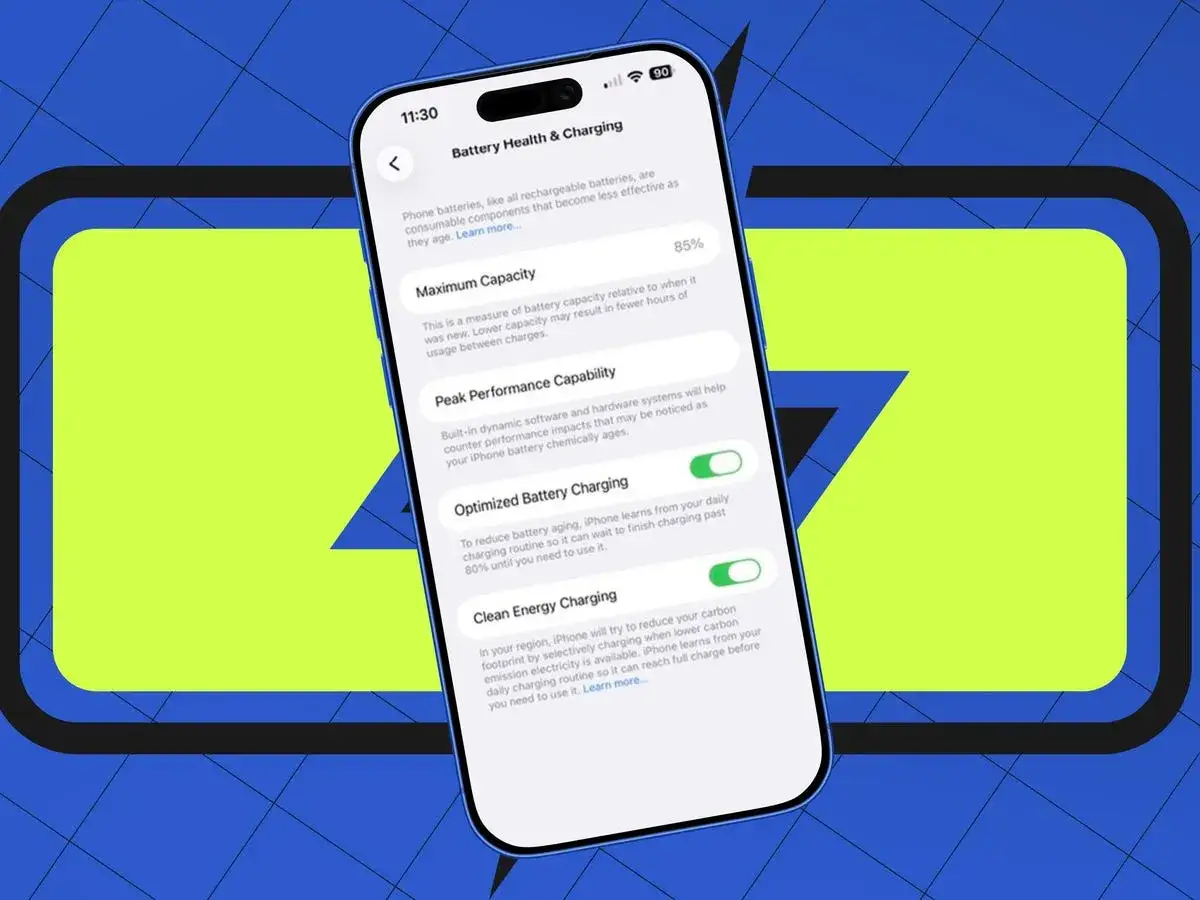 Ekran iPhone'a z opcjami 