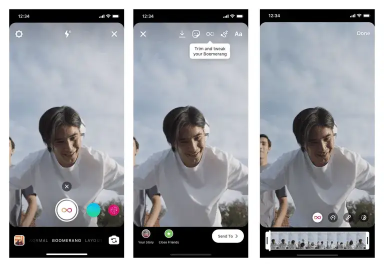 Instagram Boomerang effects SlowMo Echo Duo