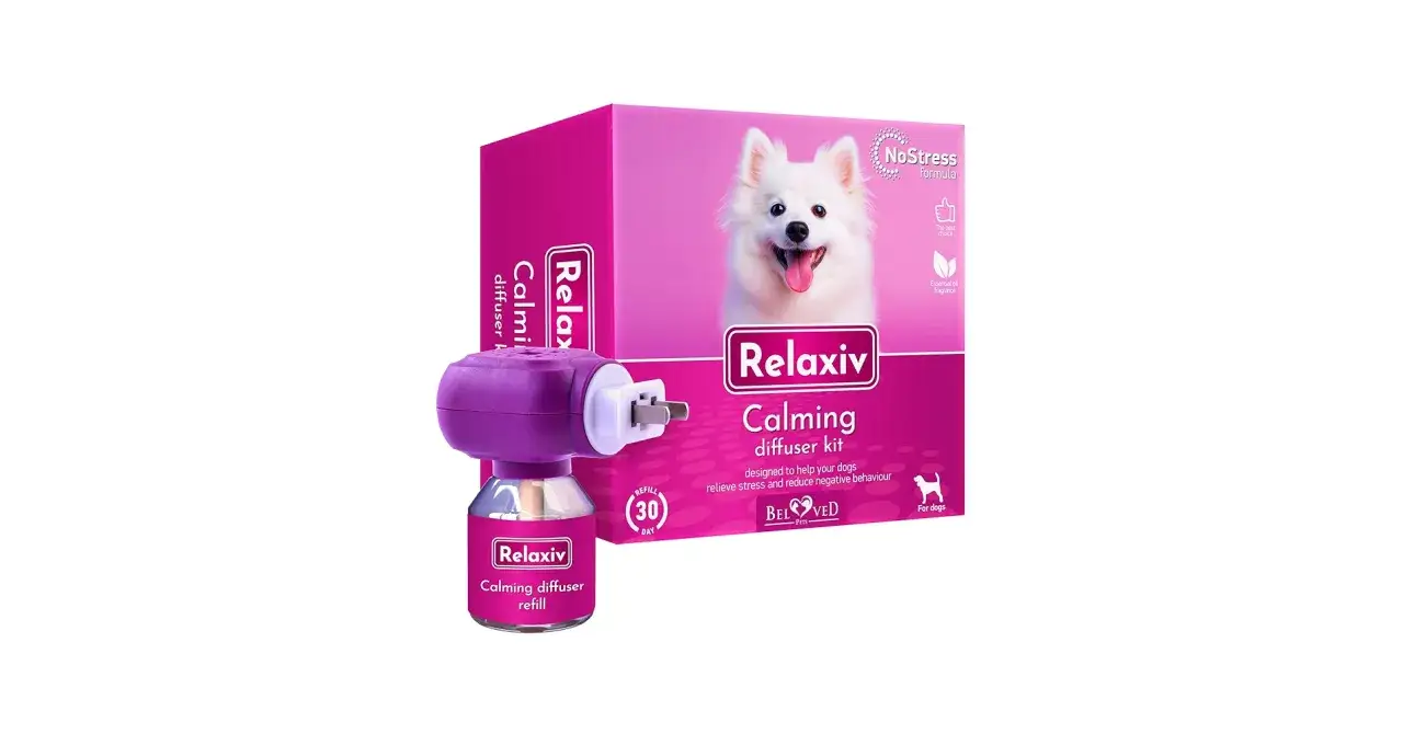 Kit difusor Relaxiv con feromonas para perros con ansiedad. Ayuda a aliviar el estr&eacute;s y reducir comportamientos negativos.
