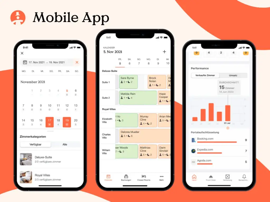 Screenshot einer Hotelbuchungs-App, der die detaillierten Filteroptionen für Preis, Sterne und Ausstattung zeigt