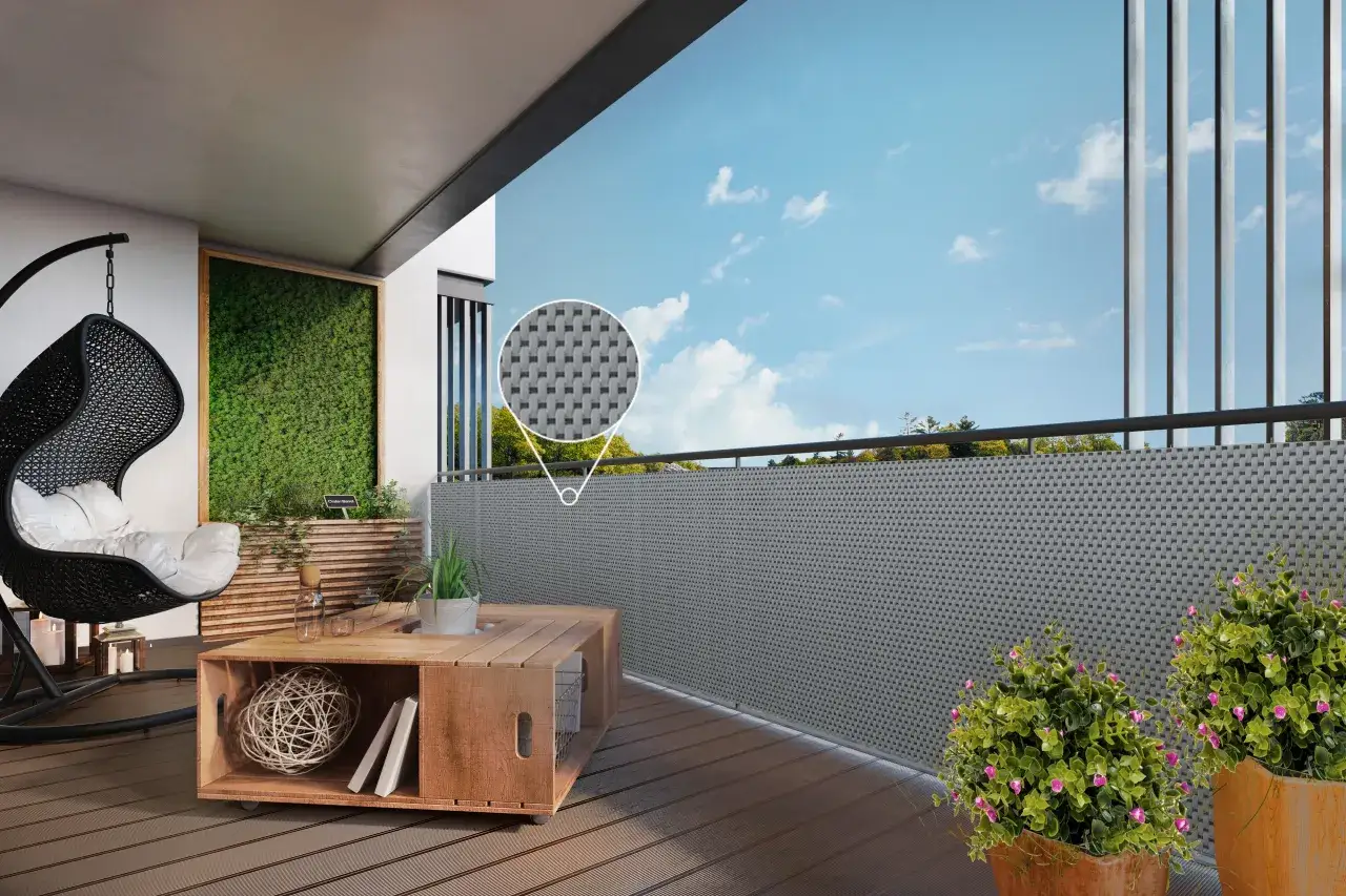 osłona balkonowa technorattan, panele kompozytowe balkon