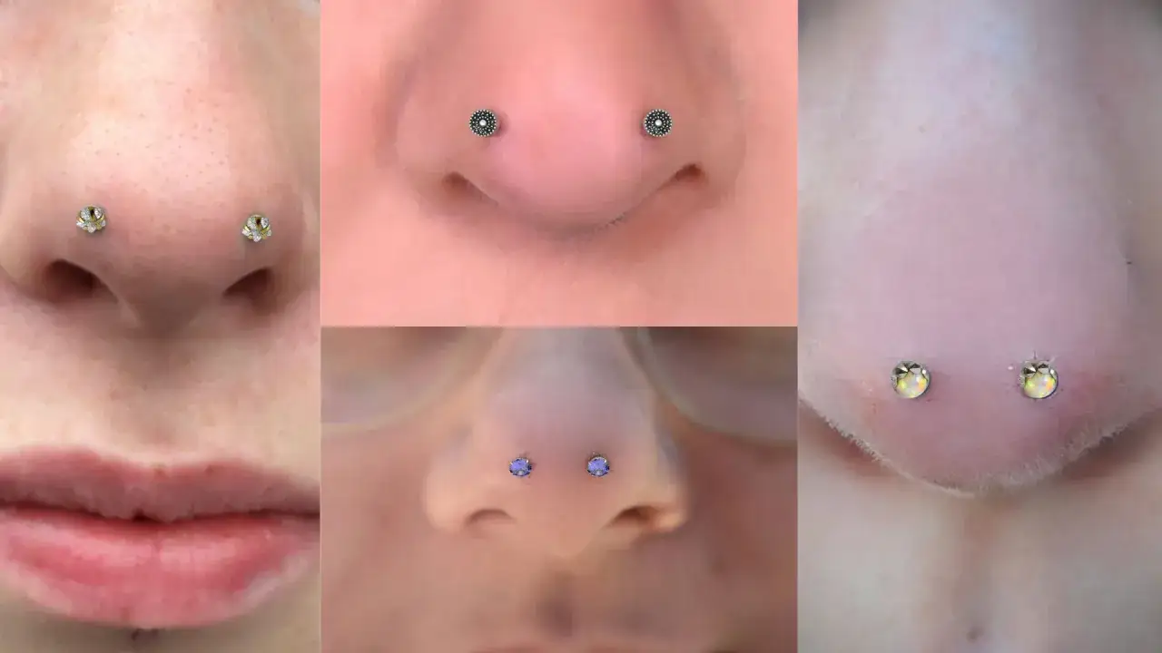 Kolekcja kolczyków do nosa: od subtelnych kamieni po ozdobne wzory. Każdy **mantis piercing** dodaje charakteru.
