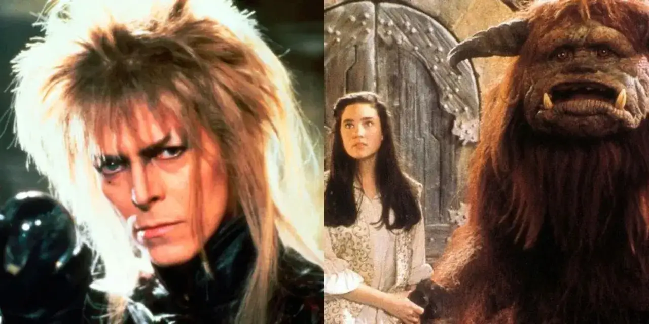 Labirynt obsada: David Bowie jako Król Goblinów, Jennifer Connelly jako Sarah i potężny Ludo.