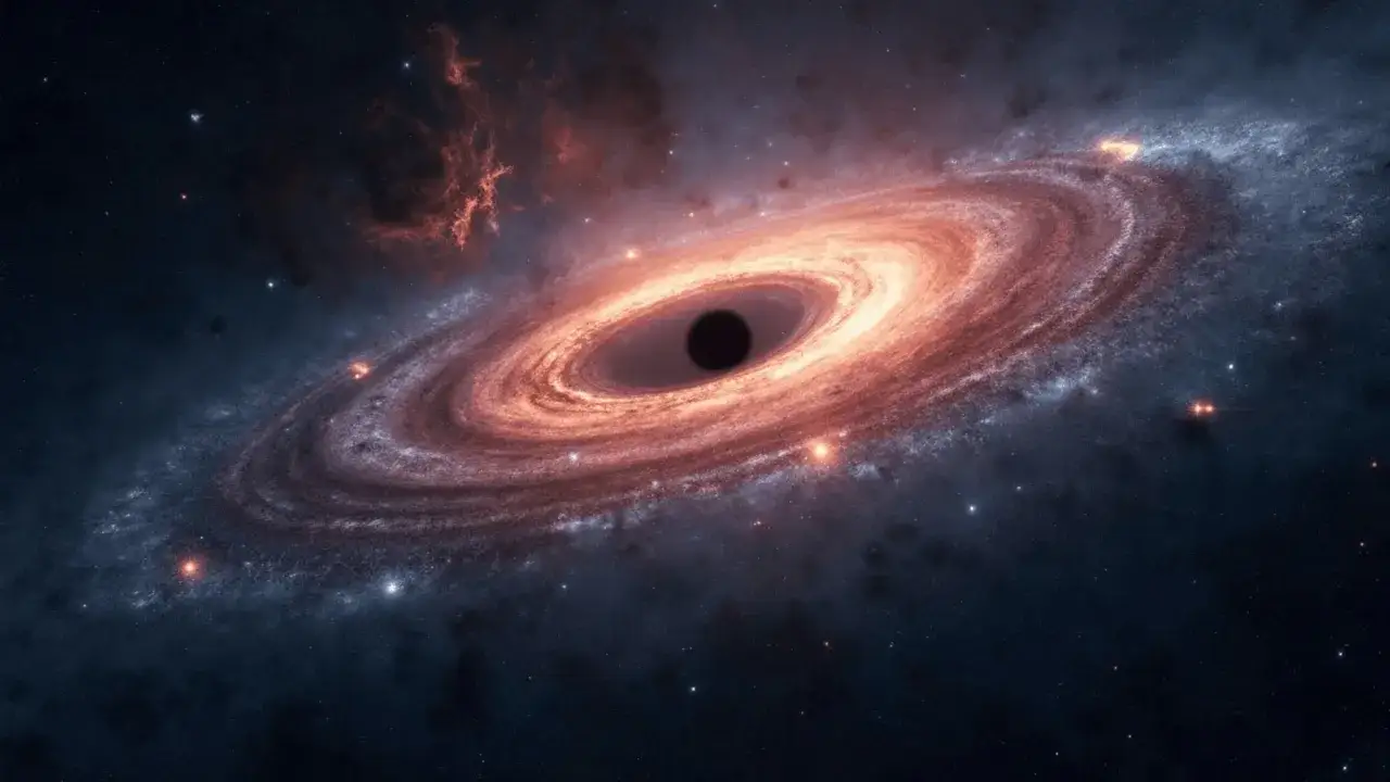 Wirująca dysk akrecyjny wokół czarnej dziury Sagittarius A*.
