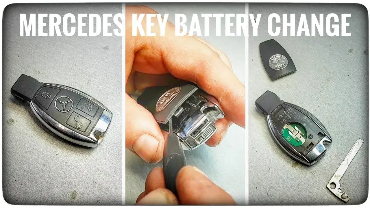 Wymiana baterii kluczyk chromowany Mercedes