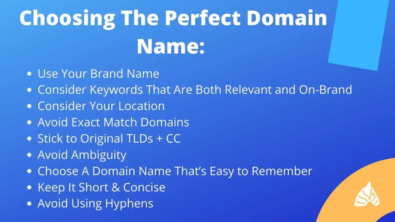 Consejos para elegir el nombre de dominio perfecto: usa tu marca, palabras clave relevantes, evita ambig&uuml;edades y aprende como crear un dominio web f&aacute;cil de recordar.