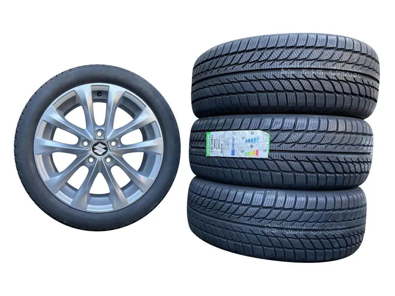 Felga Suzuki z oponą zimową 215/55R17. Idealny rozmiar opon dla Suzuki SX4 na zimę.