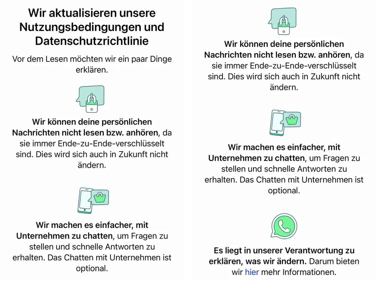 WhatsApp Datenschutzrichtlinien Erklärung