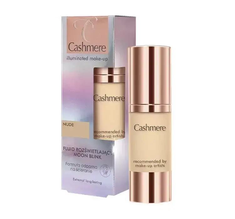 Cashmere Fluid Rozświetlający Dax Cosmetics produkt i efekt na skórze