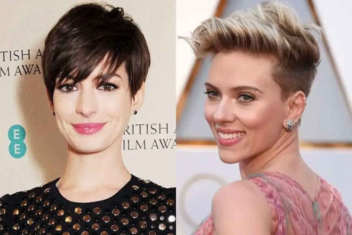 Anne Hathaway y Scarlett Johansson lucen un corte pixie moderno y atrevido, cada una con su estilo &uacute;nico.