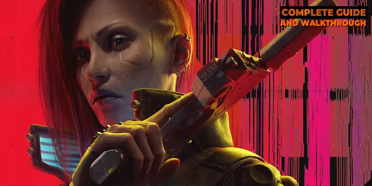 Kobieta z cybernetycznymi implantami i pistoletem, w neonowym świetle. Rozpoznanie wzorca cyberpunk.